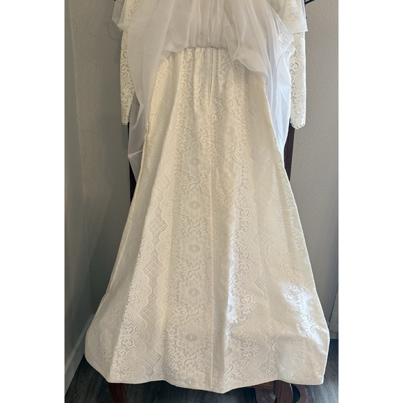 VTG Lorrie Deb San Francisco Wedding Dress Womens 11/12 Victorian Lace USA Read - Picture 8 of 14